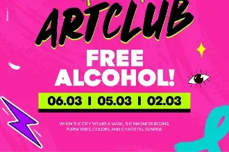 ART CLUB • FREE ALCOHOL ☀️